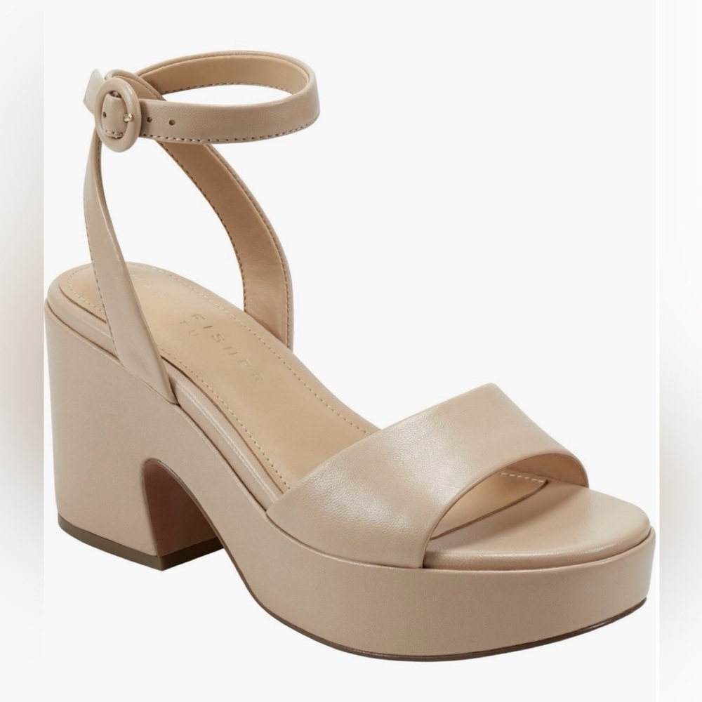 Marc Fisher Beige Platform Sandals